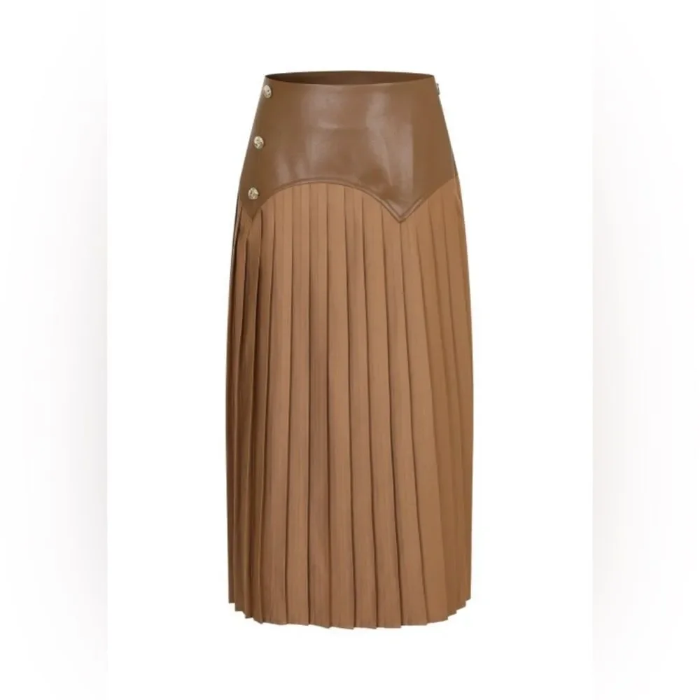 007. 60’s Vibes Pleated Skirt- Cafe